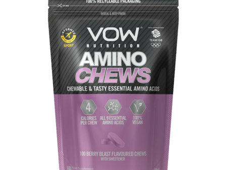 VOW Nutrition Amino Chews 100 Tabs Berry Blast Hot on Sale