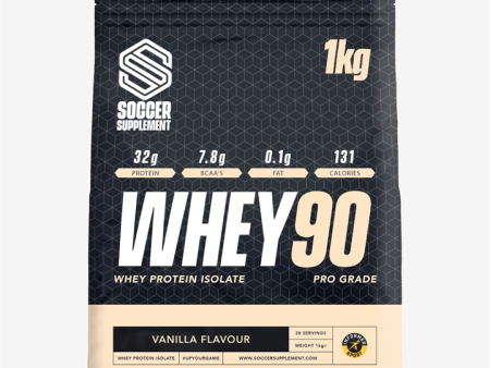 Soccer Supplement Whey 90 1kg Vanilla on Sale