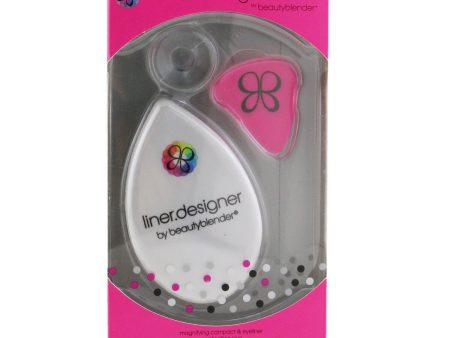 BeautyBlender Liner Designer (1x Eyeliner Application Tool, 1x Magnifying Mirror Compact, 1x Suction Cup) - Pink  3pcs Online now