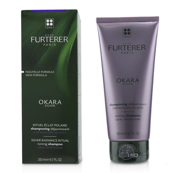 Rene Furterer Okara Silver Silver Radiance Ritual Toning Shampoo (Gray, White Hair)  200ml 6.7oz Online now